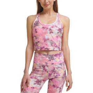 Calvin Klein Womens Activewear Performance Printed Racerback Cropped Tank Top
